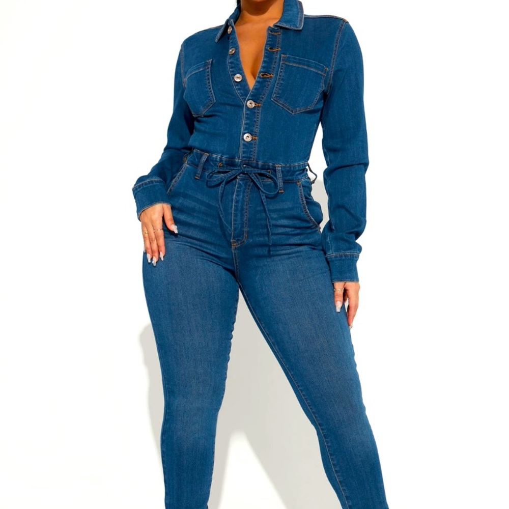 FASHIONNOVA DENIM JUMPSUIT